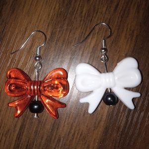 Handmade christmas bow earrings